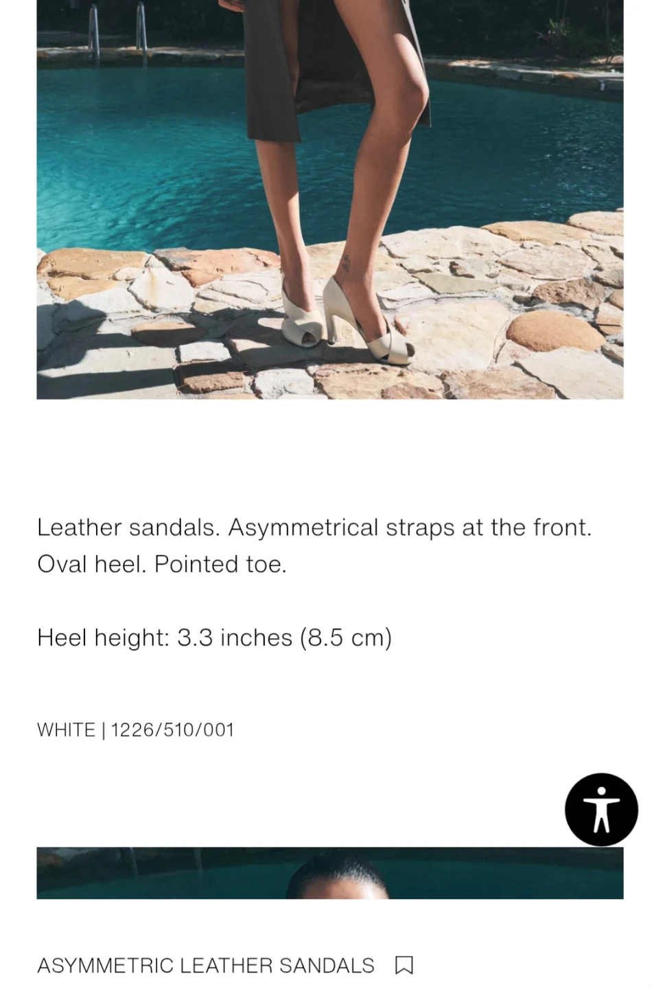 Zara Asymmetric Leather Sandals - Size 8 - photo 4