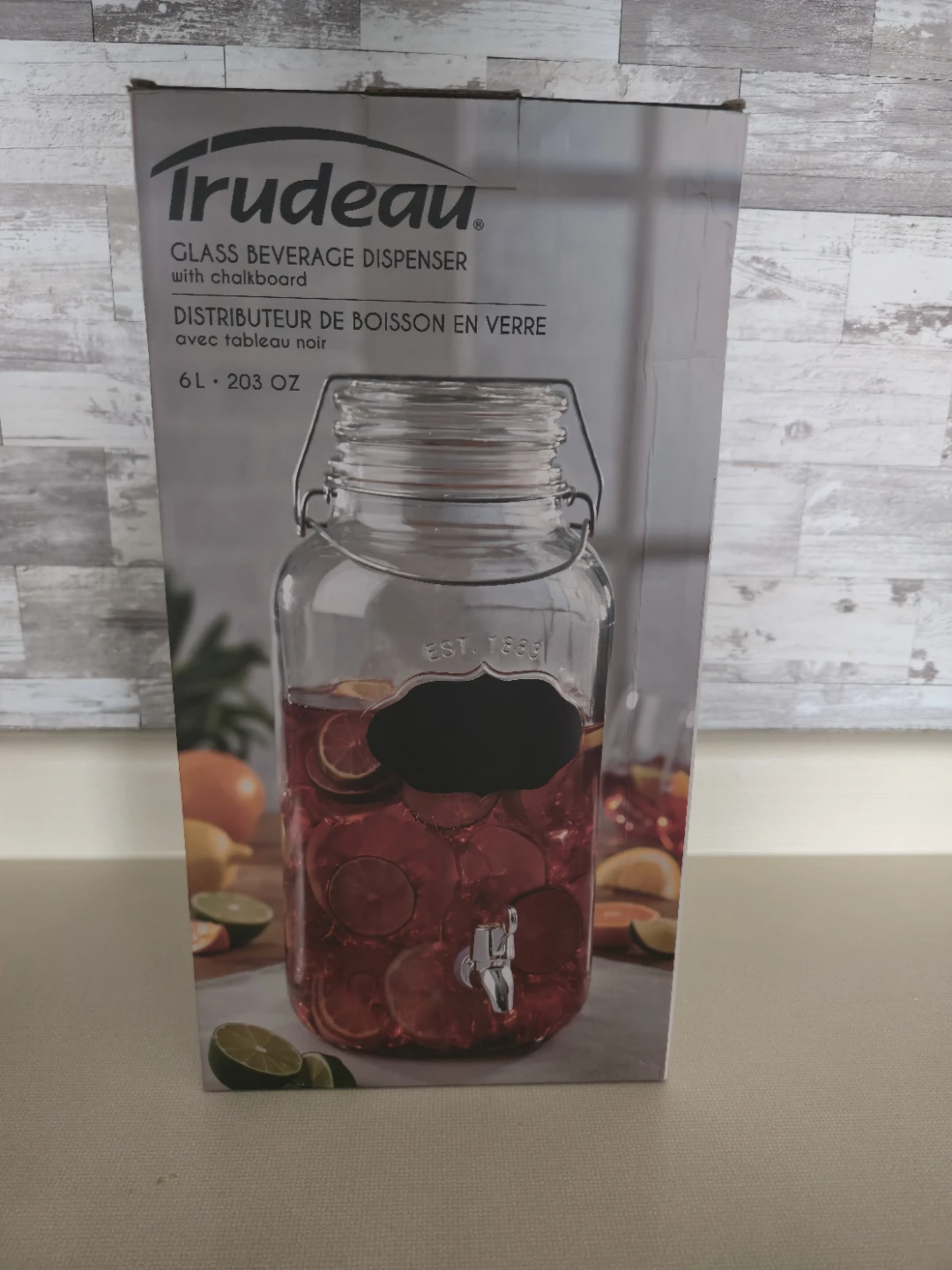 Trudeau Glass Beverage Dispenser 6L
