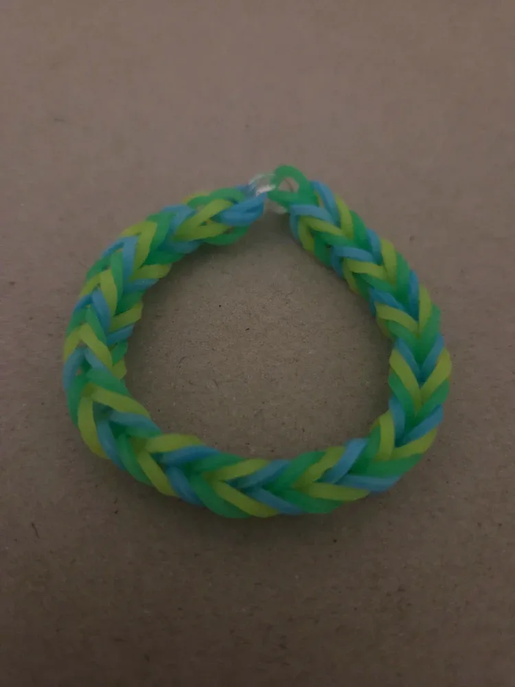 Handmade Loom Bracelet - Blue & Green