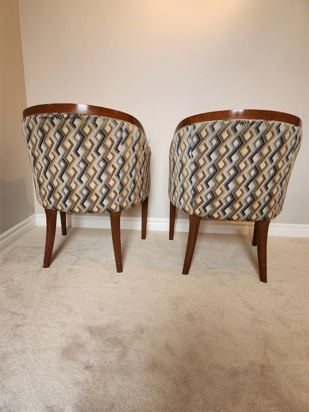 Vintage Chair Set of Two, solid wood trim image indicator(2)