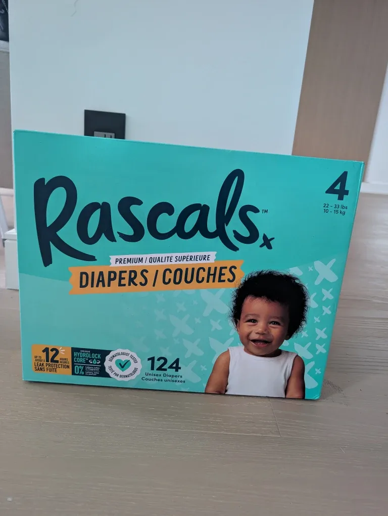 Rascal's Size 4 Diapers (124 count)