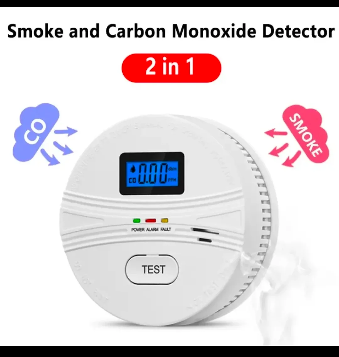 NEW, Smoke & Carbon Monoxide Detector Alarm LCD Display, 2025