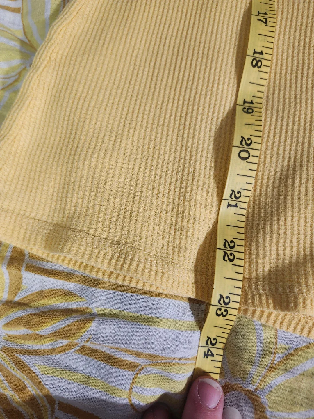 Yellow and blue Aeropostale long sleeve waffle knit shirt image indicator(6)