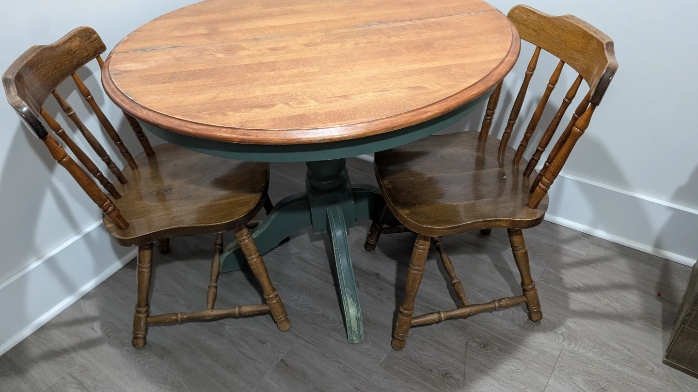Round Wooden Dining Table with 4 Chairs - photo 4