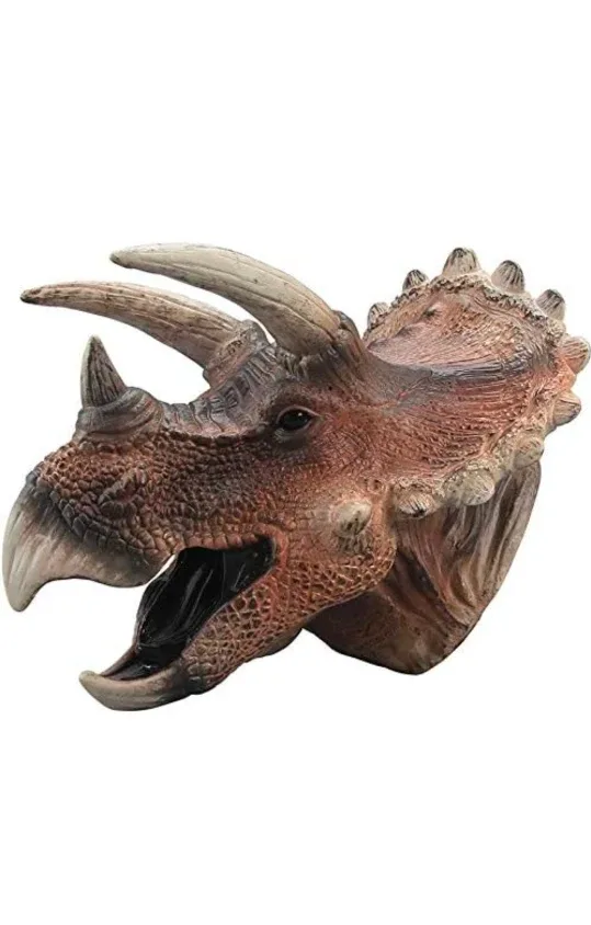 Hyper Realistic Home DECORATION, Triceratops Dinosaur Puppets image indicator(7)
