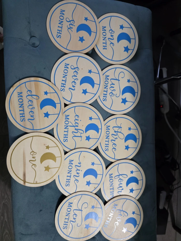 Baby Milestone Wooden Discs - Months 1-11