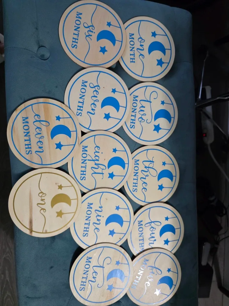 Baby Milestone Wooden Discs - Months 1-11