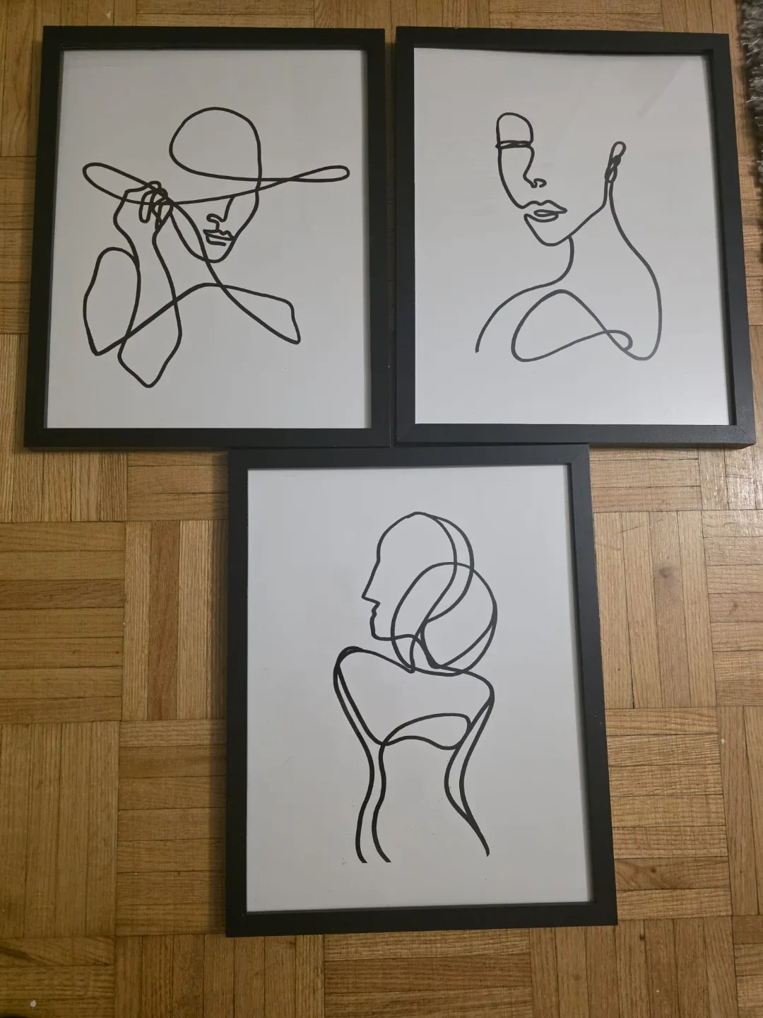 Set of 3 Framed Line Art Prints