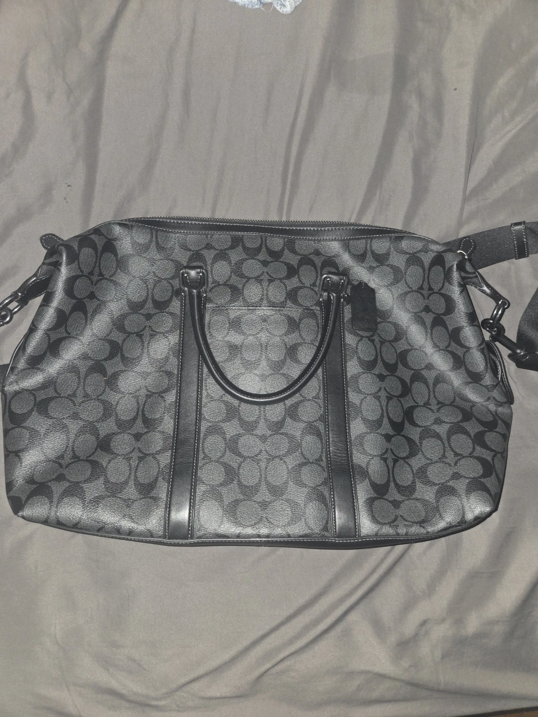 Leather duffle bag