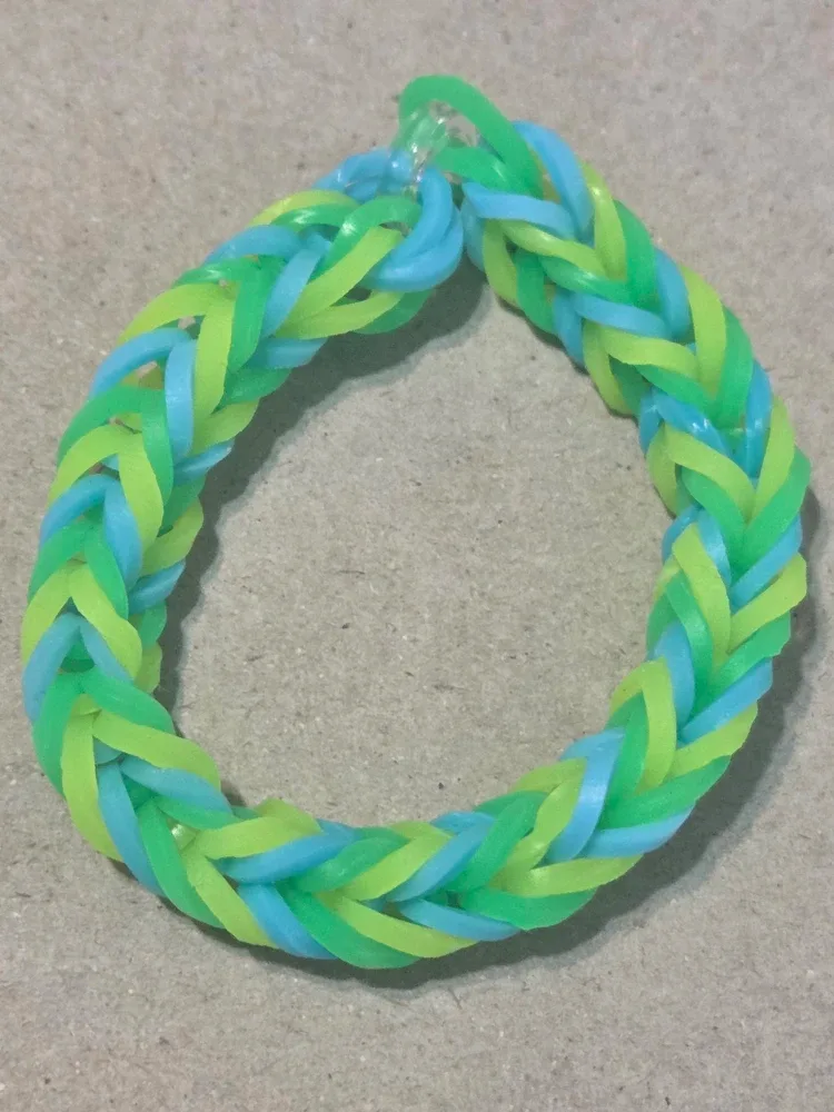 Handmade Loom Bracelet - Blue & Green