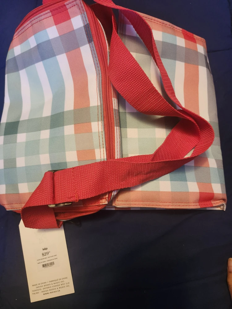 Indigo Insulated Cooler Bag - Plaid Design