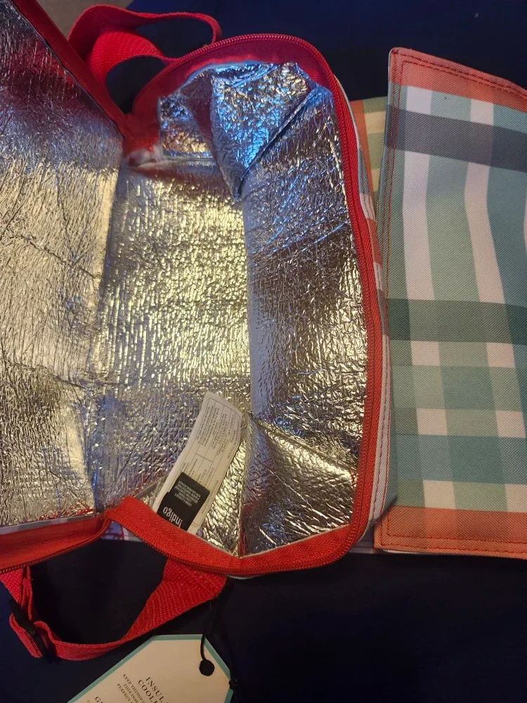 Indigo Insulated Cooler Bag - Plaid Design image indicator(2)