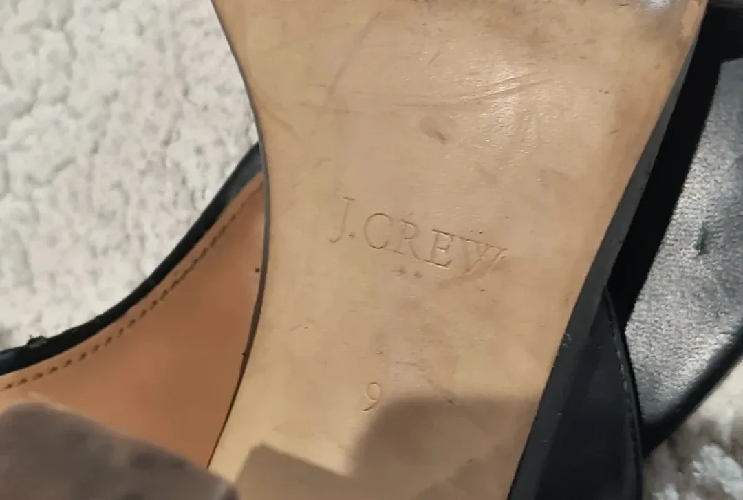 J.Crew Black Leather Heeled Sandals 9 image indicator(8)