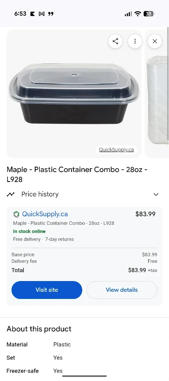 Maple Leaf L928 Rectangle Containers Combo 150/Case image indicator(2)