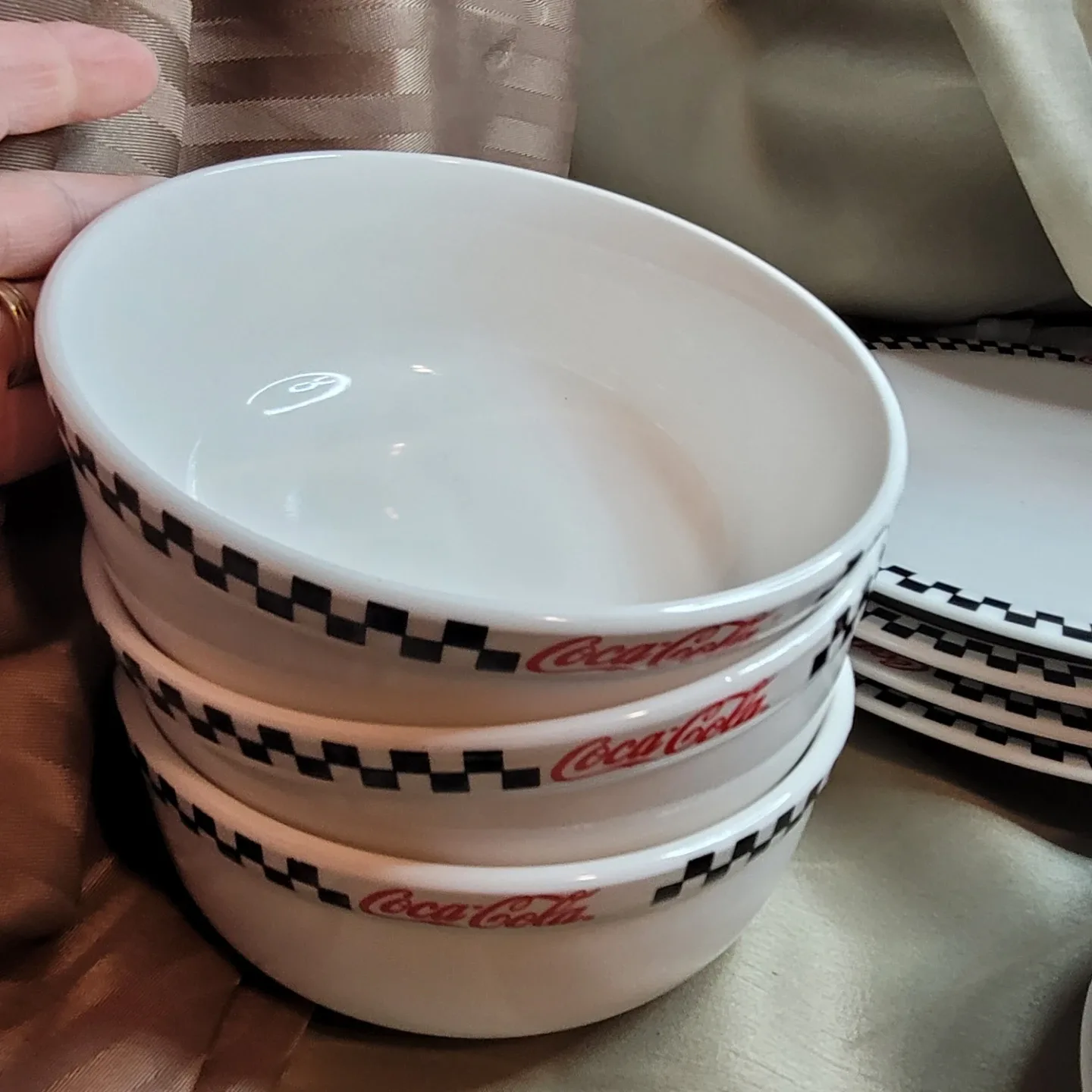 Gibson Coca-Cola Coke Soda Pop Retro Checker Themed Ceramic... image indicator(7)