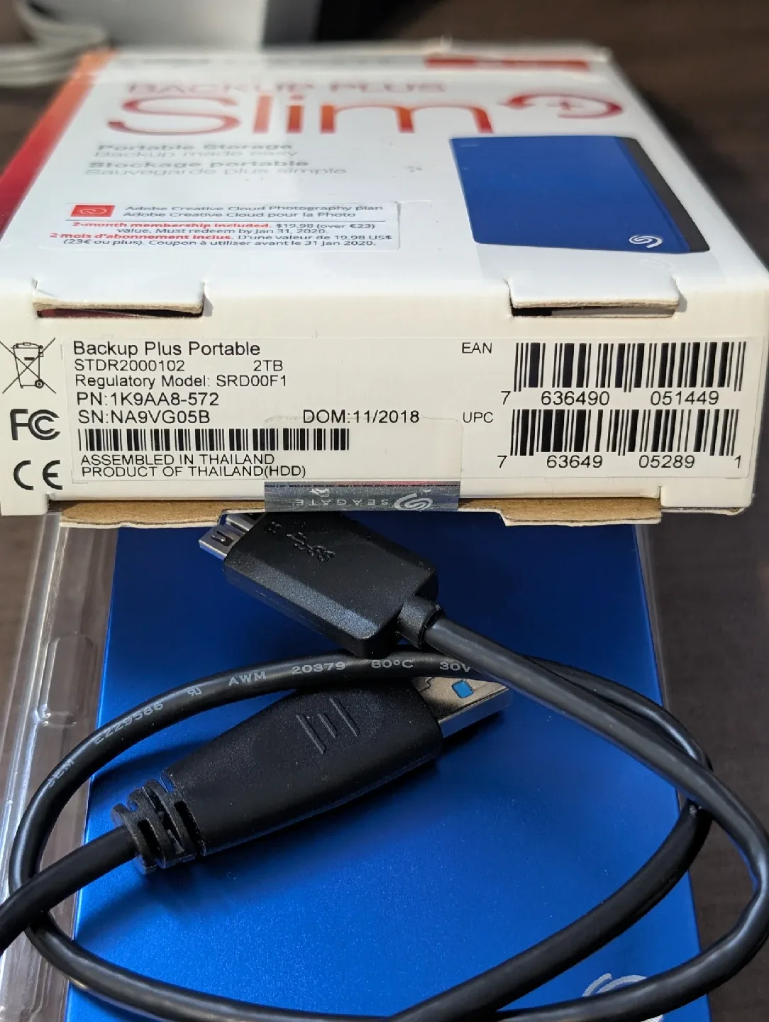 Seagate Backup Plus Slim 2TB Portable HDD - Blue image indicator(5)