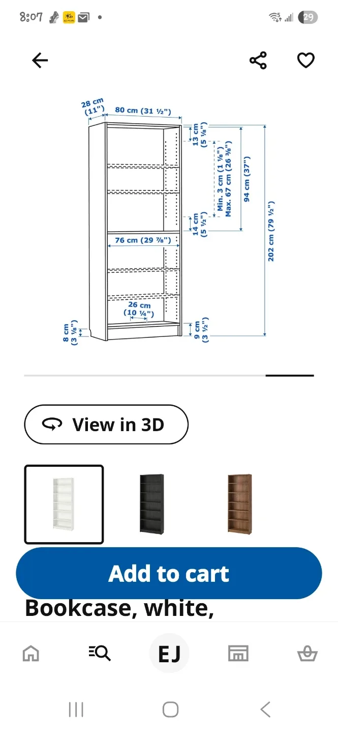 IKEA Billy White Bookcase - 31.5" Wide