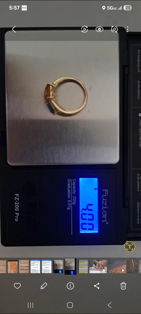 14K Gold Ring 7" 4 grams thumbnail