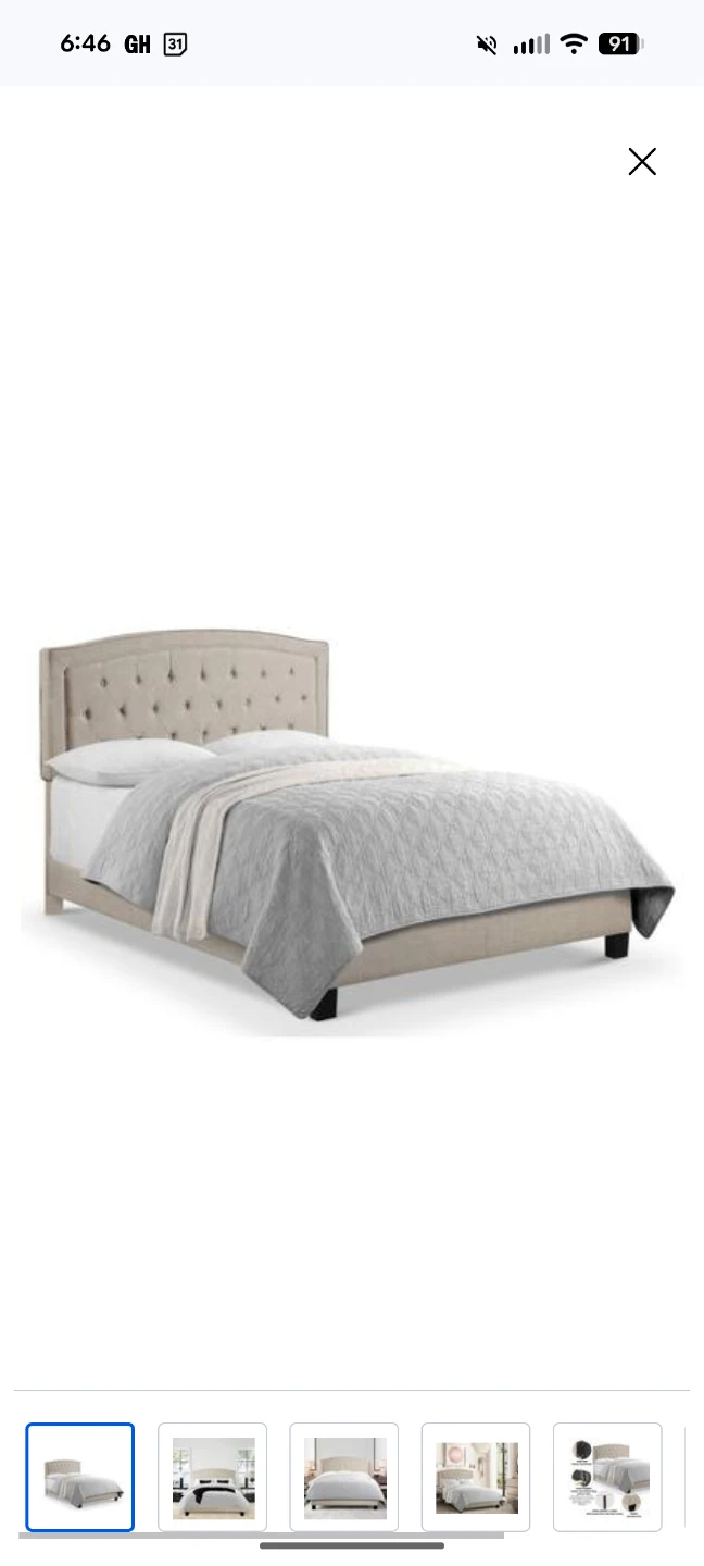 Upholstered Queen Bed Frame with Headboard and Queen Mattress - photo 4