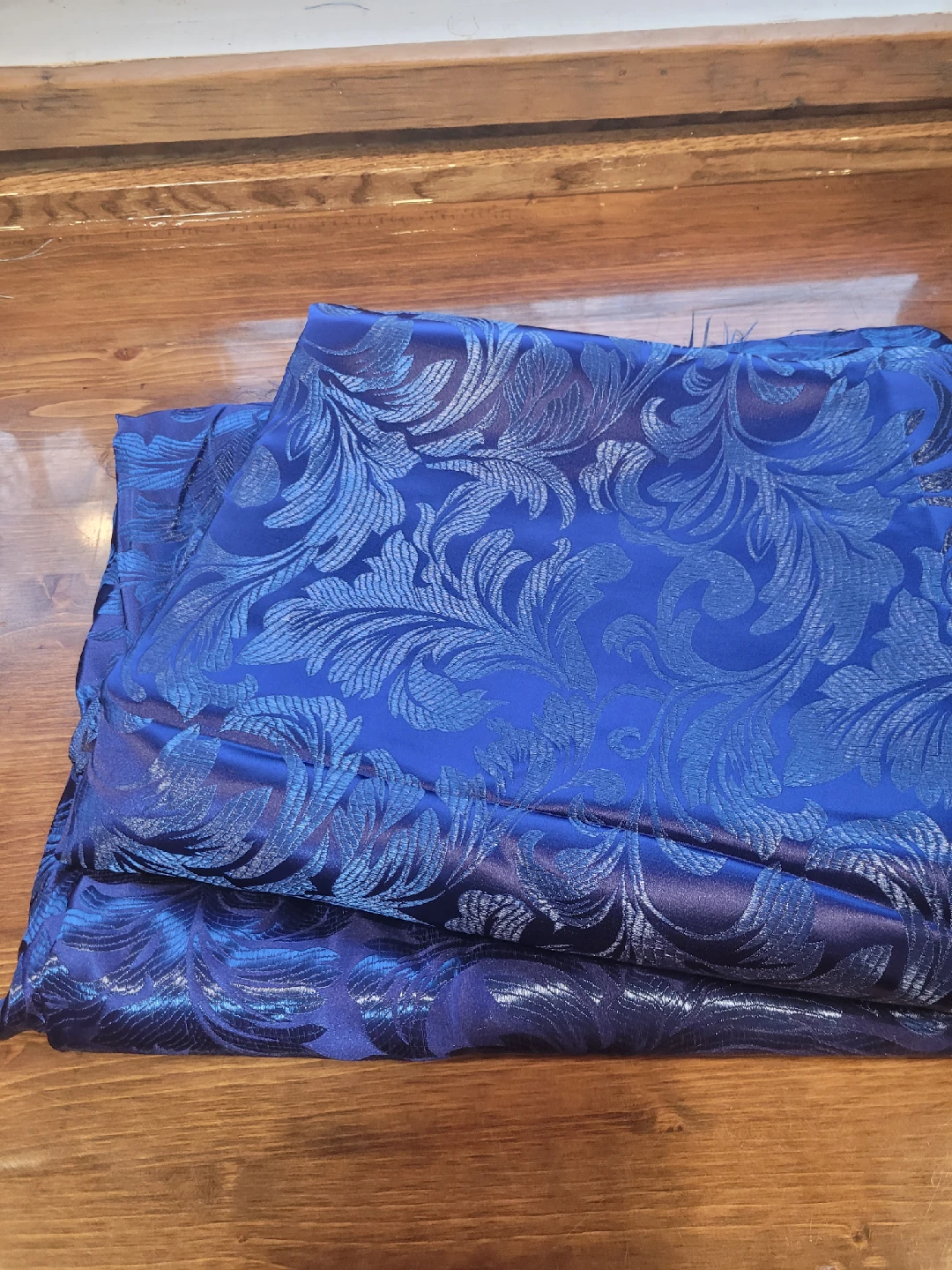 Blue Brocade Fabric