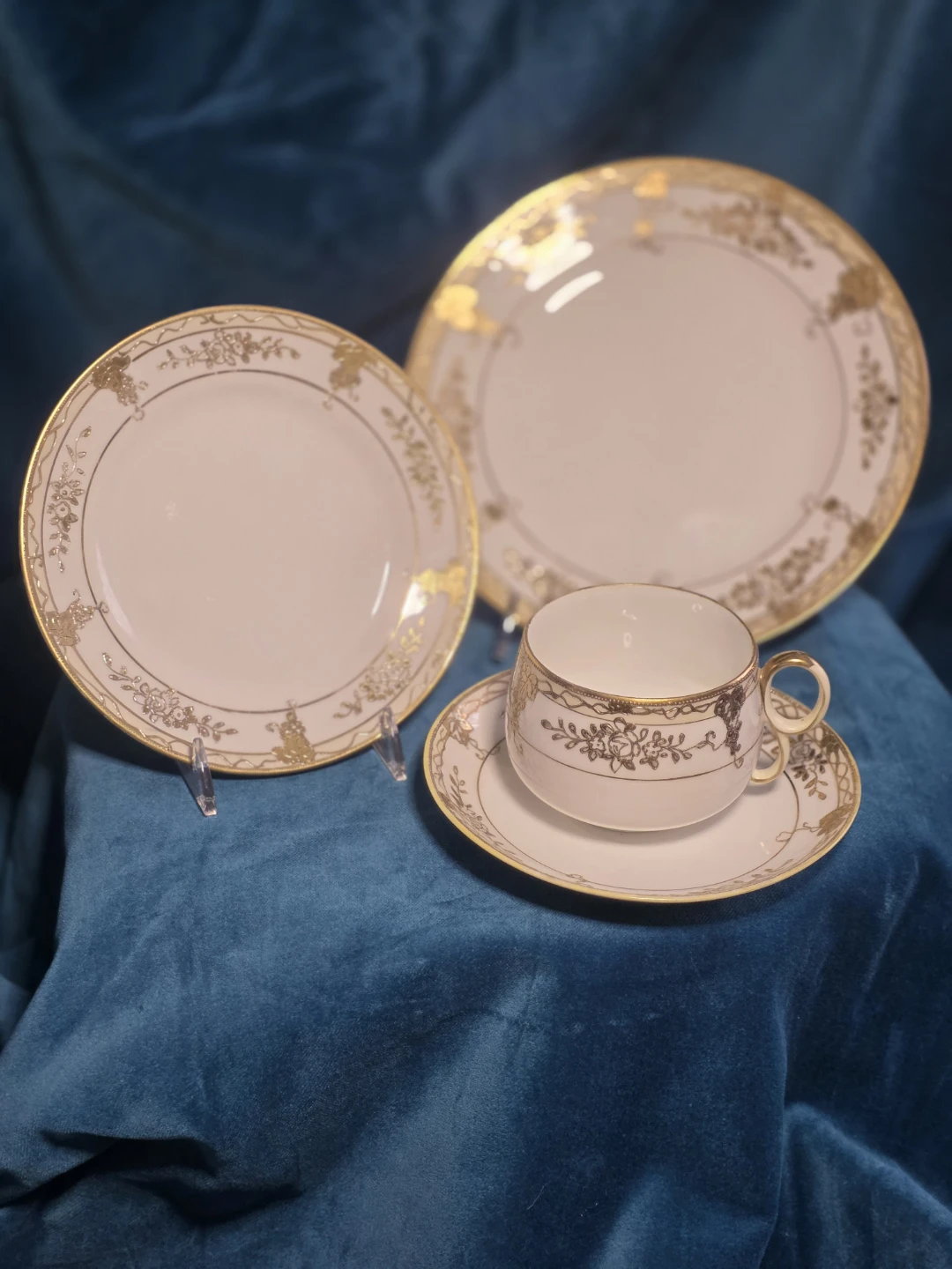 1920's Antique White & Gold China Set