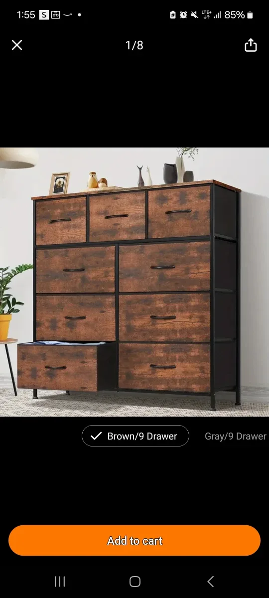 Brown 9-Drawer Dresser