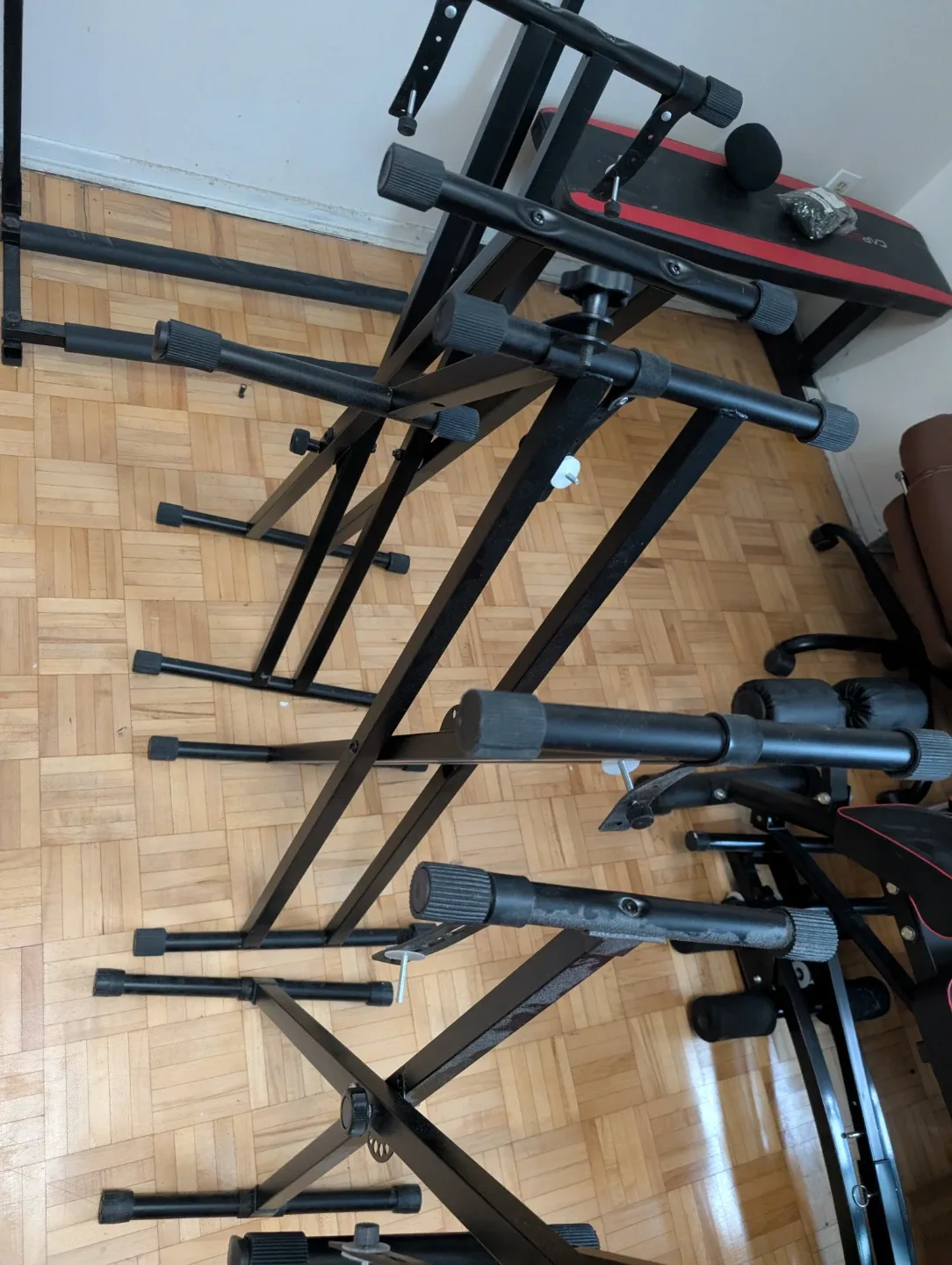 Keyboard stands and Guitar stands. image indicator(3)