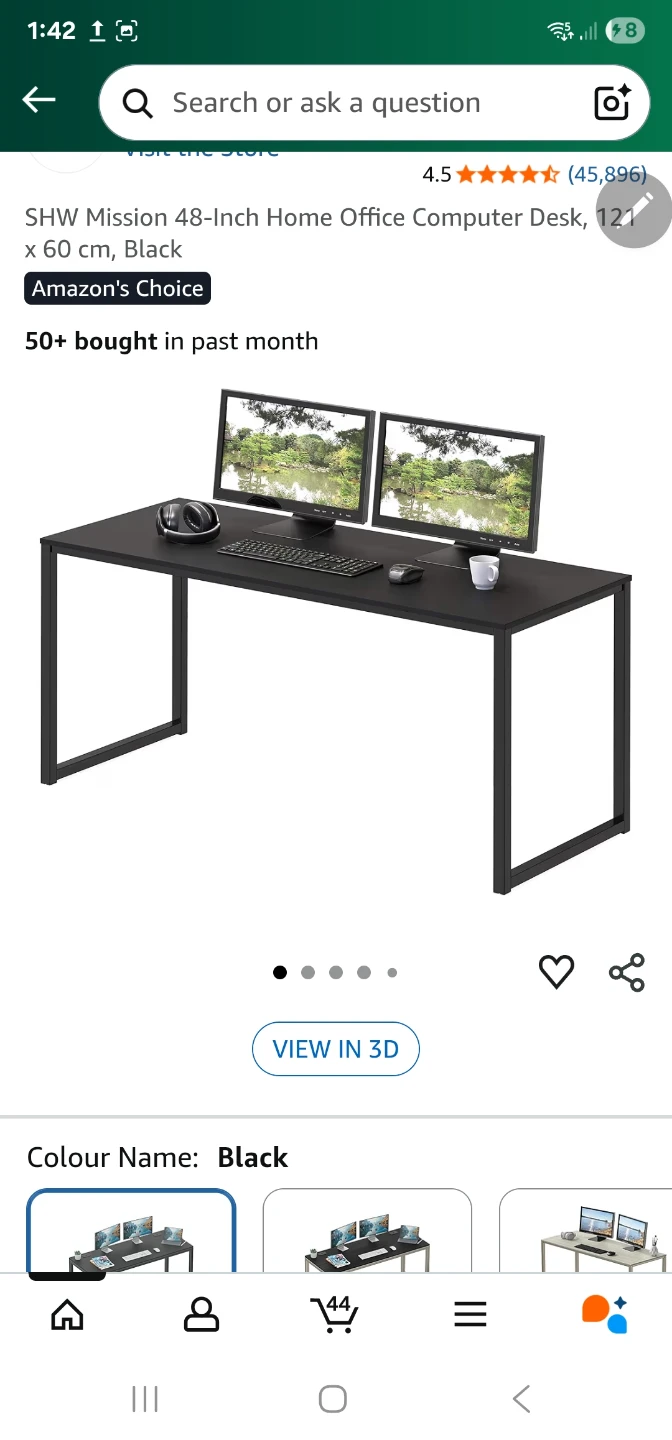 SHW Mission Black Computer Desk (48 inch) - photo 4