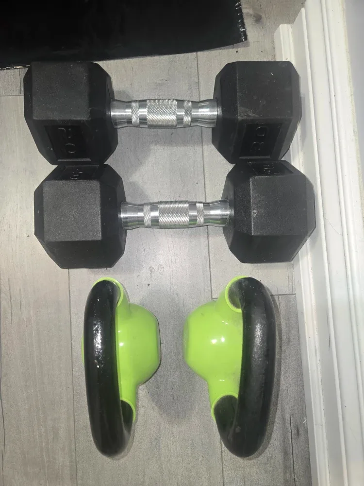 20 lb Dumbbells & Kettlebells
