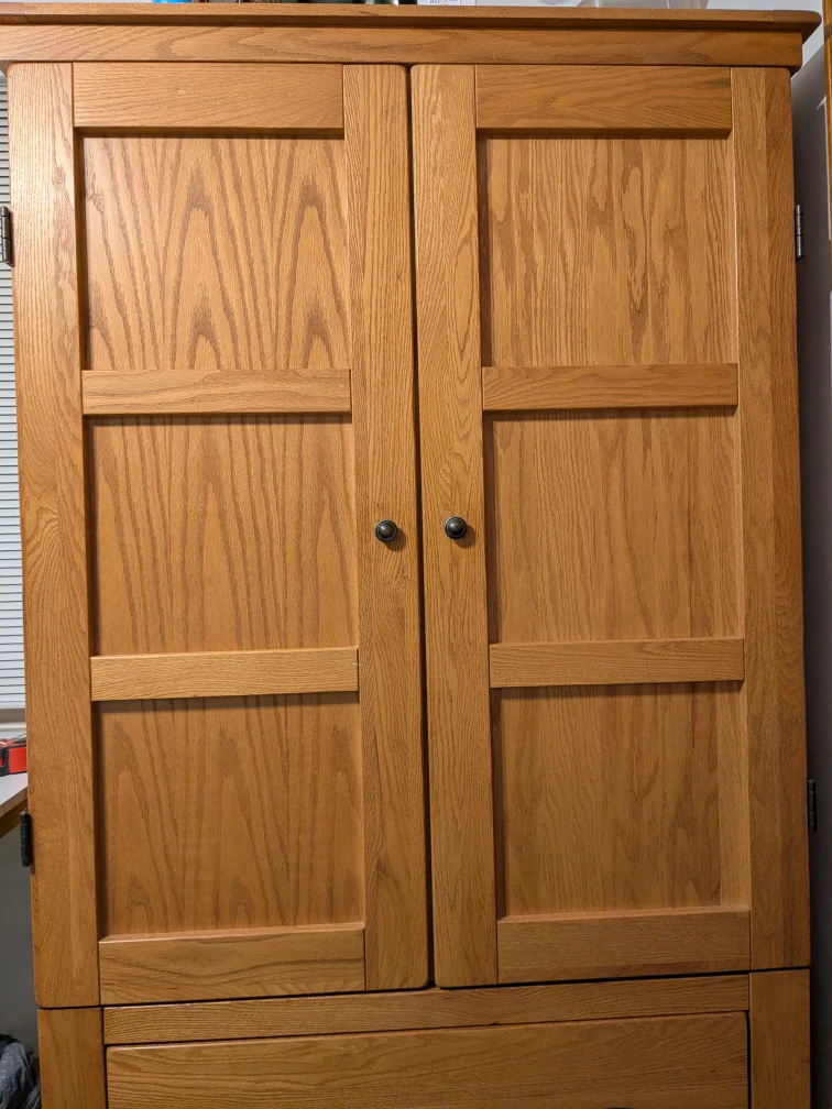 Versatile Solid Oak Storage Armoire / Cabinet - photo 3