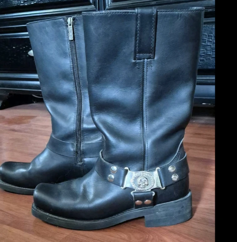 Never worn! Harley Davidson Black Leather Motorcycle Boots🥕 - photo 3