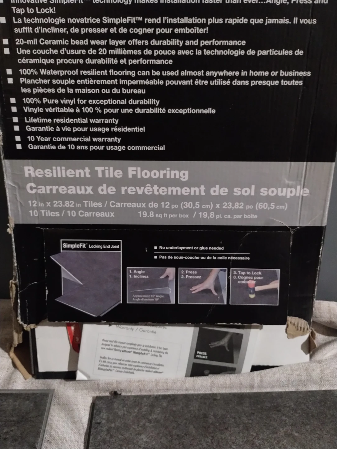 Allure SimpleFit Resilient Tile Flooring - 10 Tiles - photo 4