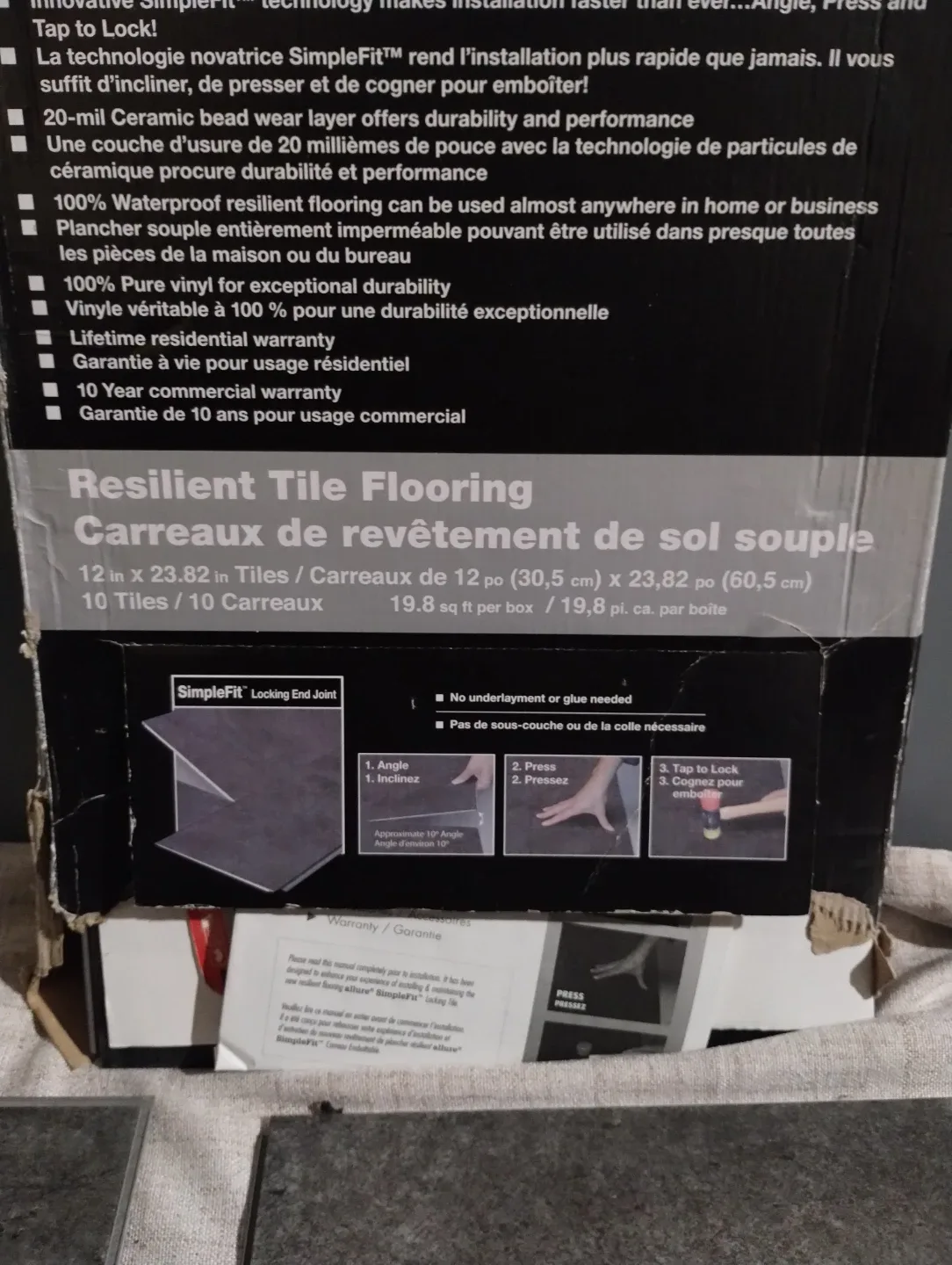 Allure SimpleFit Resilient Tile Flooring - 10 Tiles image indicator(4)