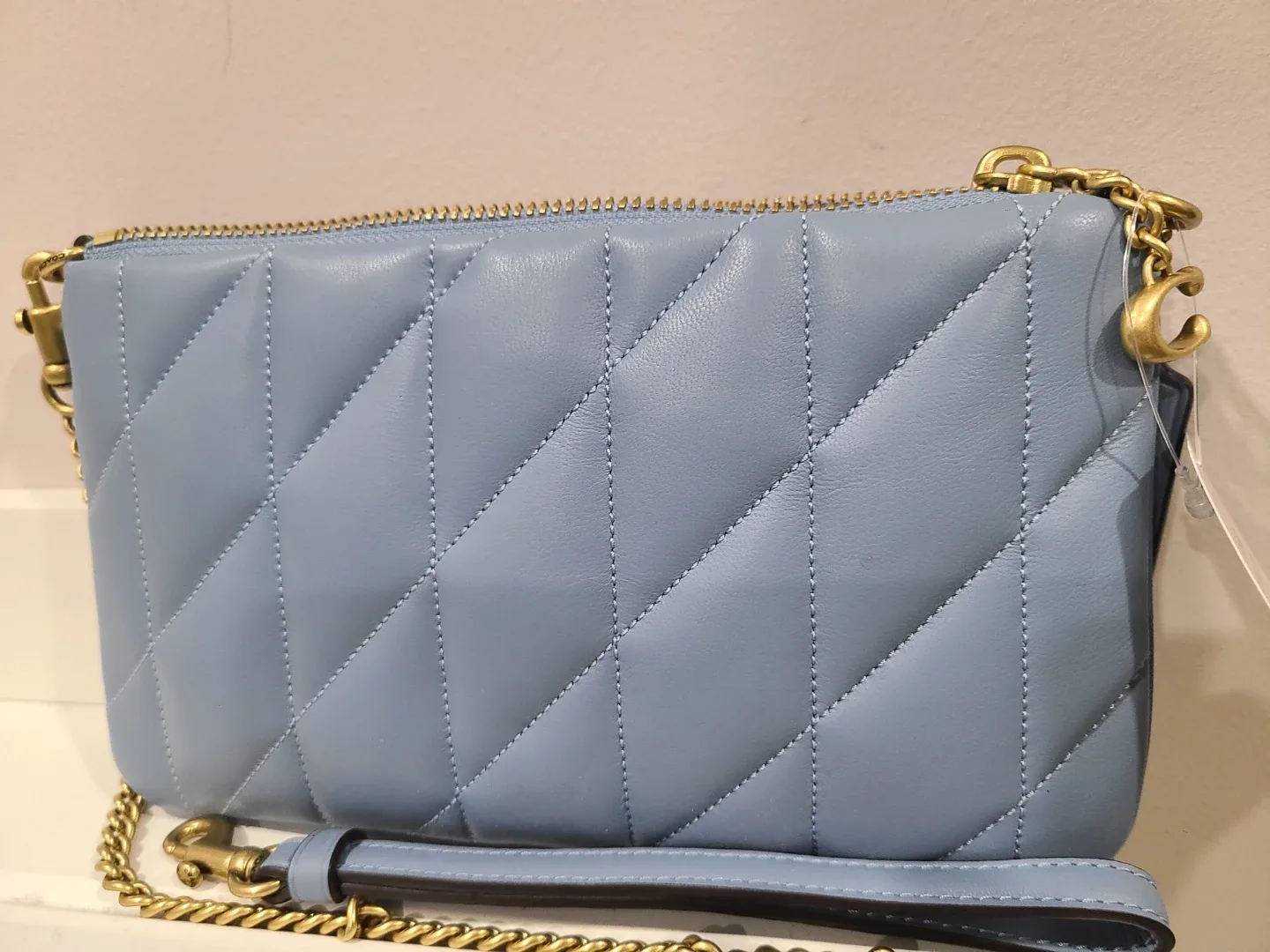 NWT Coach Pouch Bag With Pillow Quilted in Bluebell Colour image indicator(2)