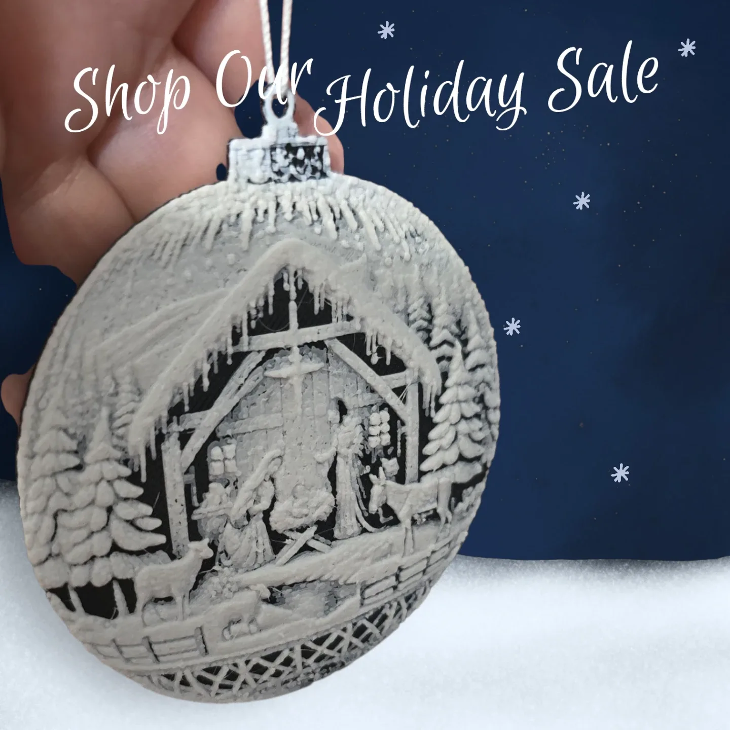 Nativity scene ornament, fridge magnet, Christmas tree pendant.