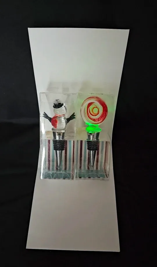 LED Wine Stoppers - Snowman & Swirl Candy image indicator(3)