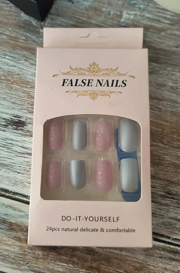False Nails - 24 pcs, DIY, Natural