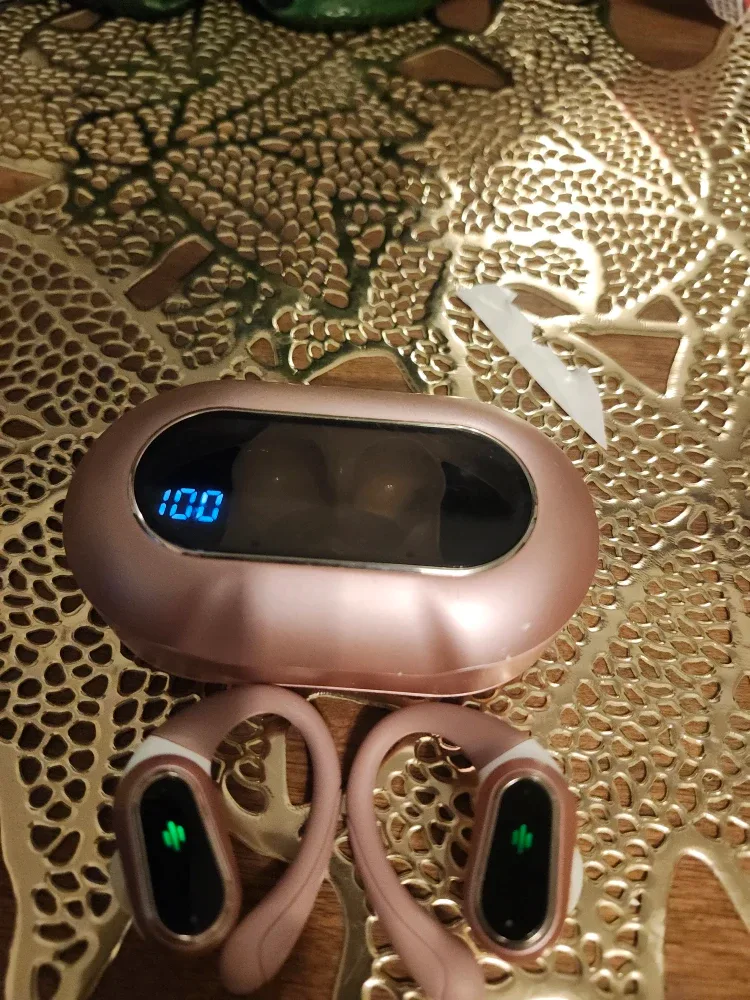 Rolosar Bluetooth 5.4 Blush Gold Wireless Earbuds image indicator(2)