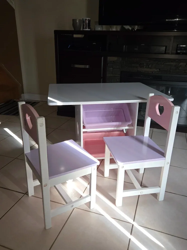 Kids Table & Chairs Set - Pink & Purple image indicator(3)