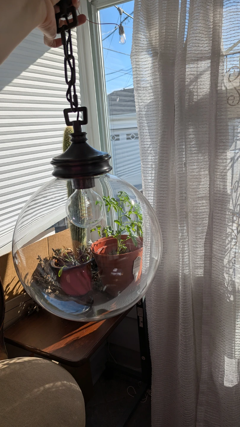 2 Large Globe Pendant Light Fixtures - photo 4