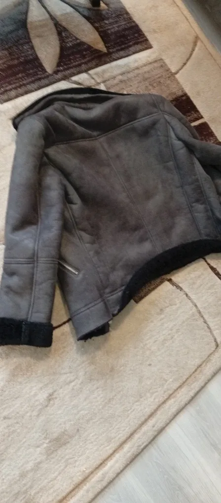 Zara Man Grey Shearling Jacket image indicator(5)