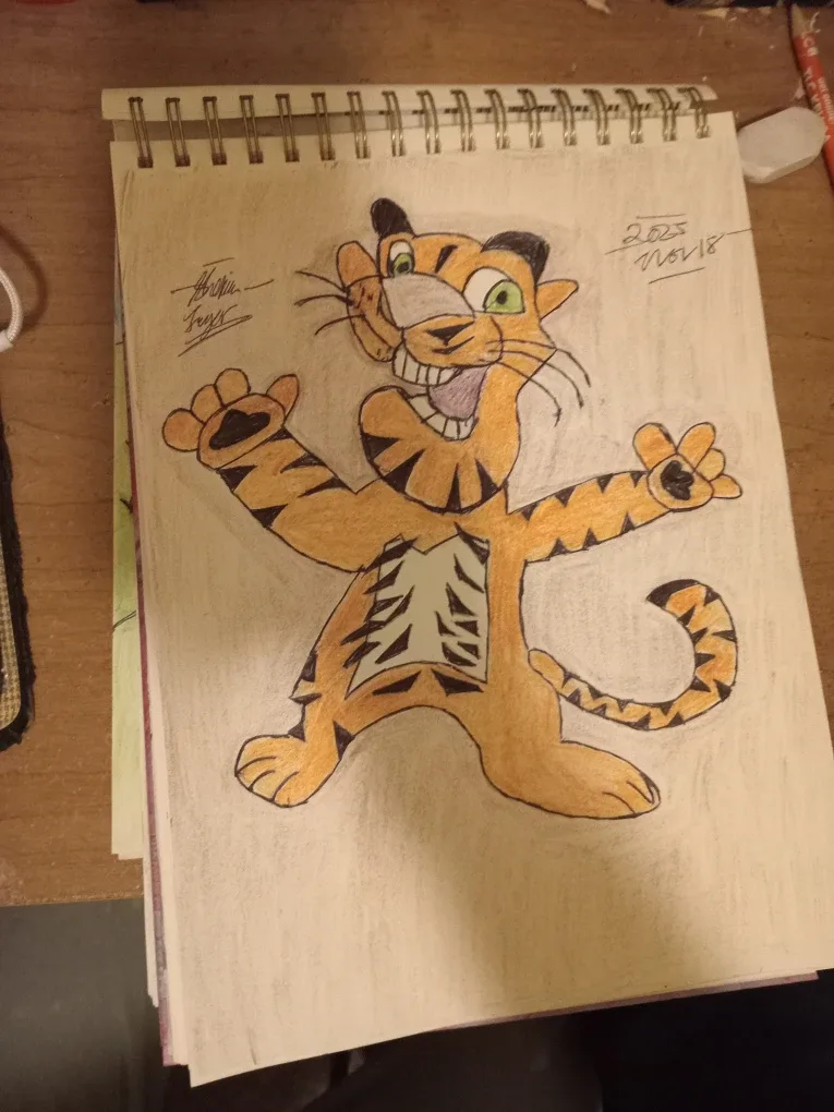 Drawing of Animated/Cartoon Tiger by Custom Artist Sherwin image indicator(3)