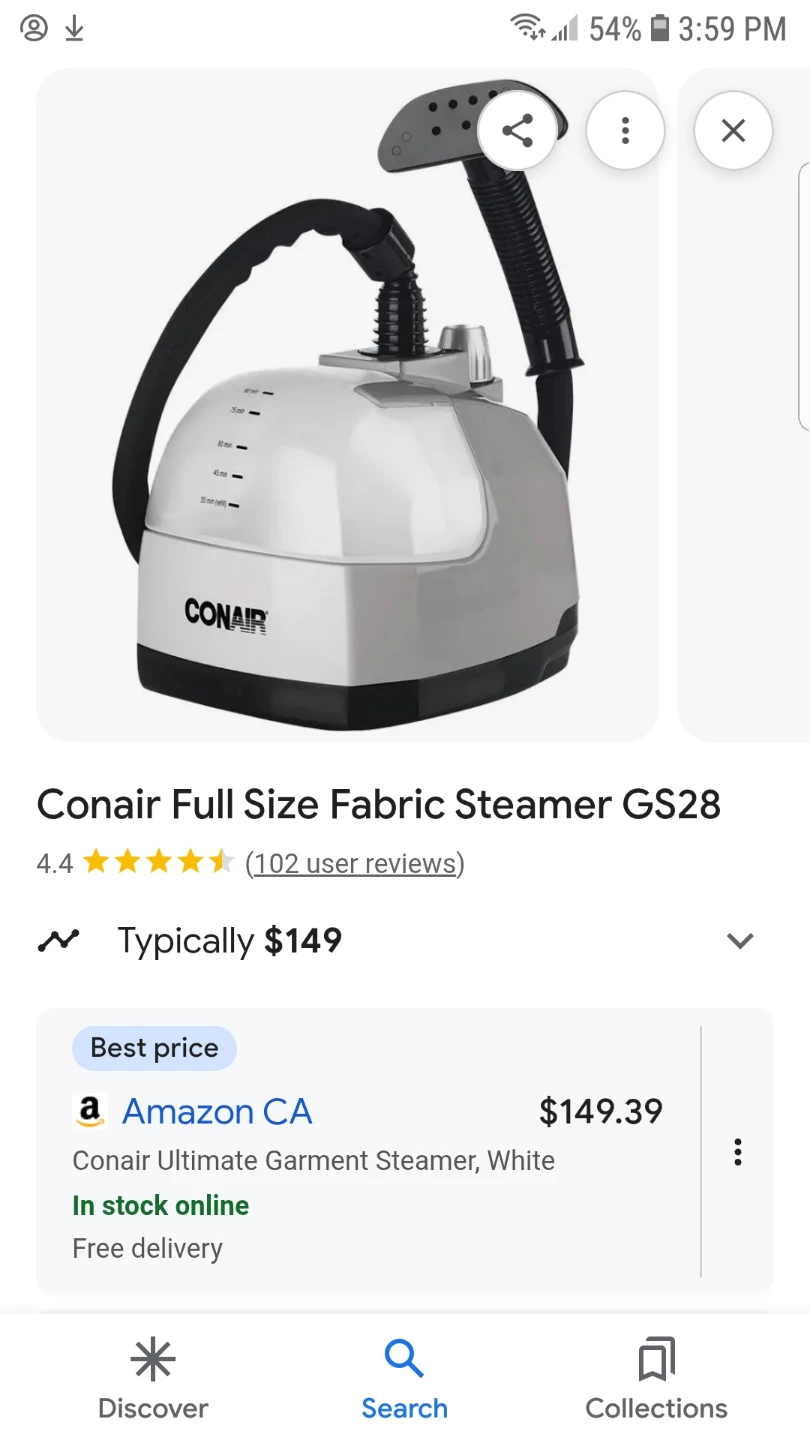 Conair Full Size Fabric Steamer GS28 - photo 2