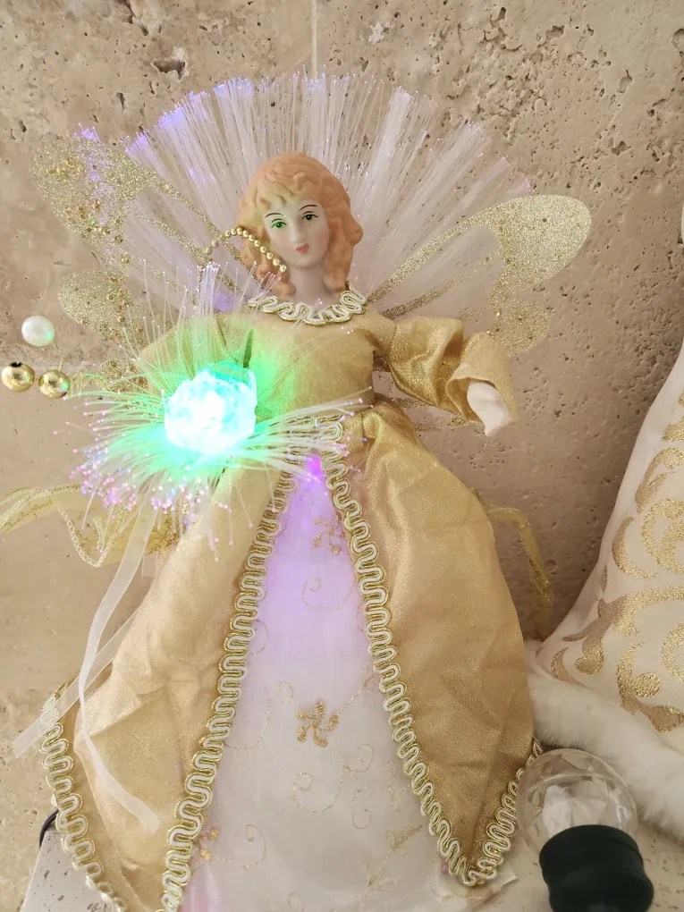 Angel Tree Topper with Fibre Optic Wings 13" image indicator(3)