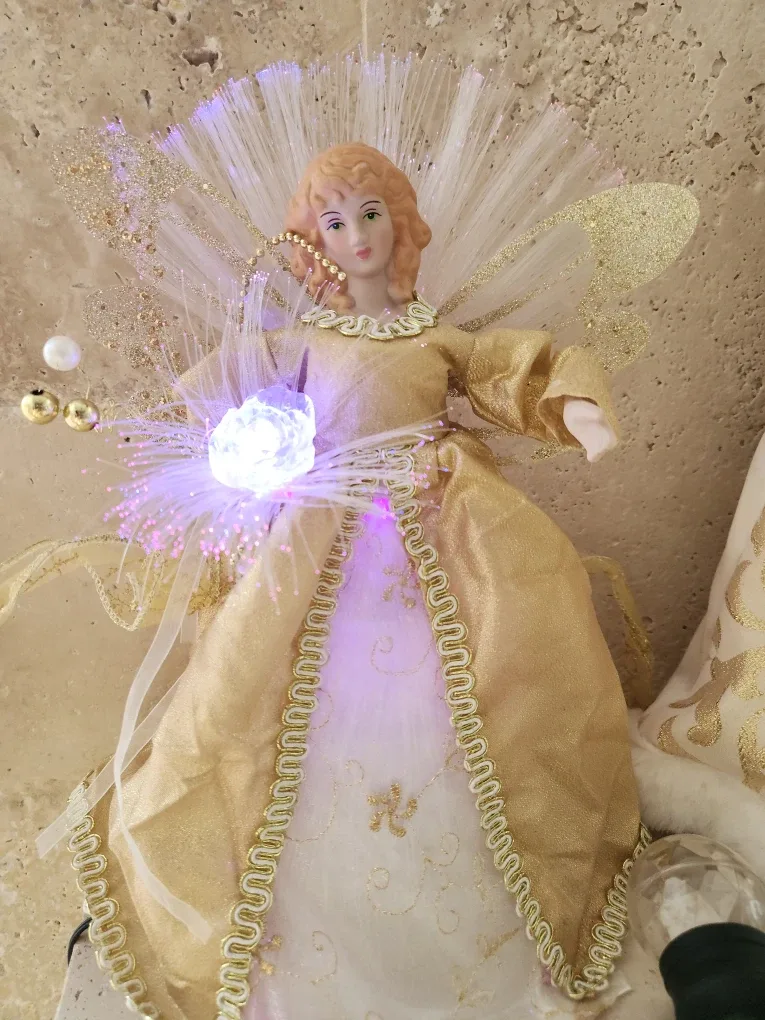 Angel Tree Topper with Fibre Optic Wings 13" image indicator(4)
