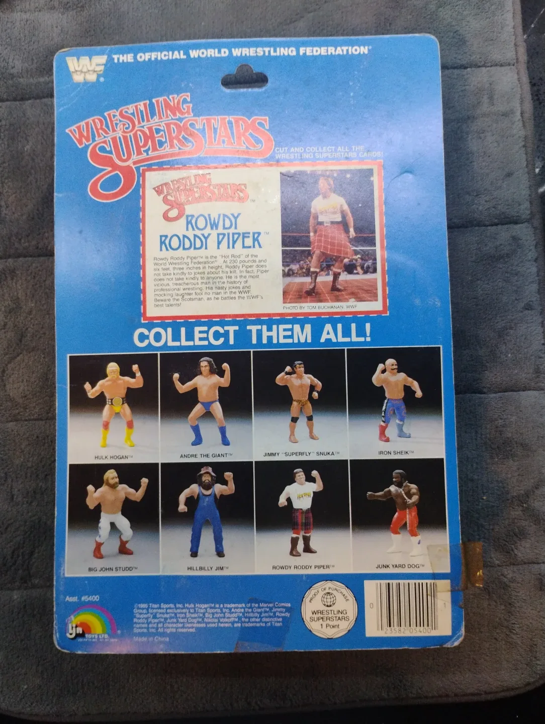 LJN Rowdy Roddy Piper 8 Back Carded Vintage brown boots image indicator(2)