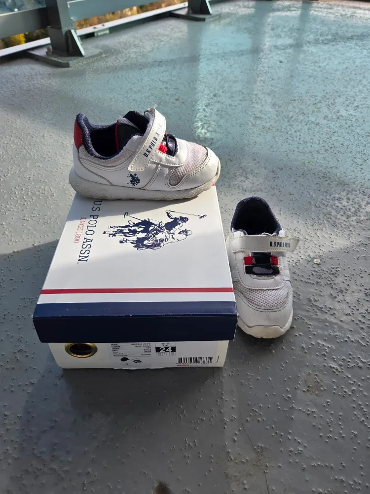 U.S. Polo Assn. White Sneakers, Size 7.5 (Toddler)
