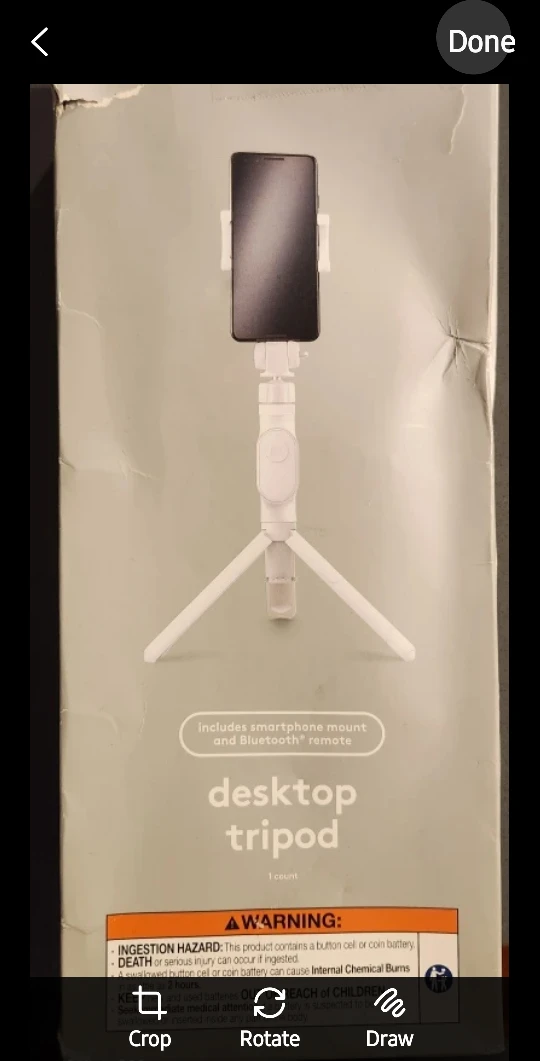 Desktop Tripod with Smartphone Mount & Bluetooth Remote