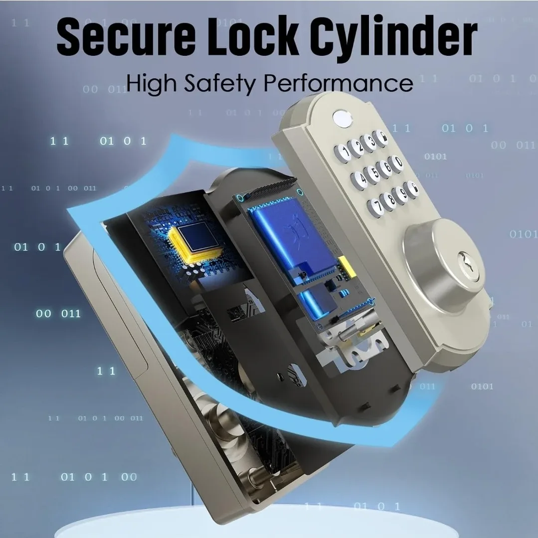 ELAMOR M19 Keyless Entry Door Lock - Sand Nickel image indicator(2)