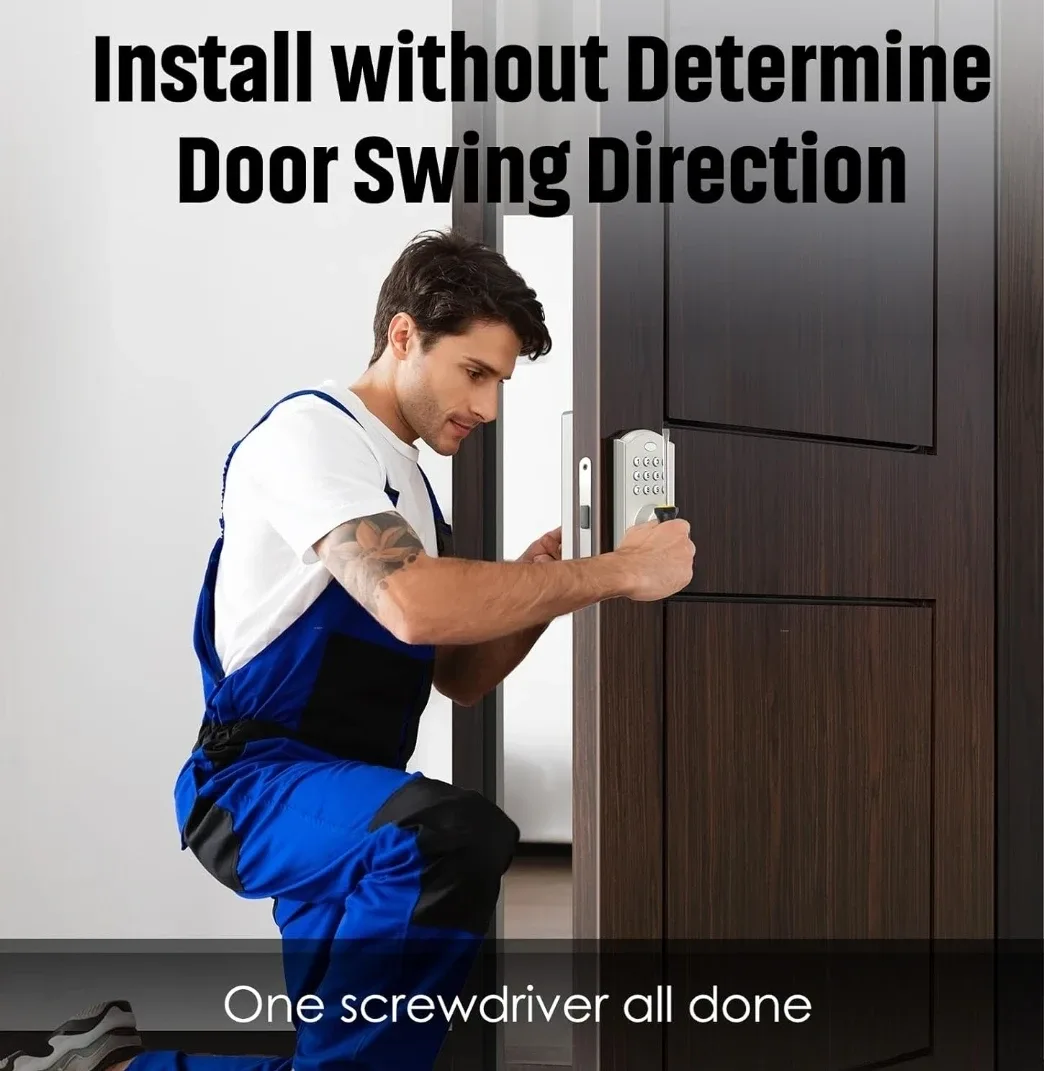 ELAMOR M19 Keyless Entry Door Lock - Sand Nickel image indicator(5)